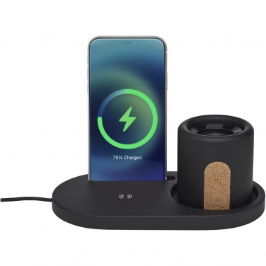 Logo trade business gifts image of: Klip 5W wireless charging desk organizer
