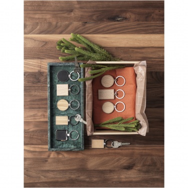 Logo trade promotional giveaway photo of: Neta bamboo rectangular keychain