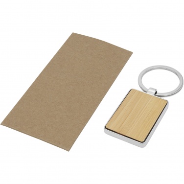 Logo trade promotional giveaway photo of: Neta bamboo rectangular keychain