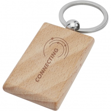 Logotrade advertising product image of: Gian beech wood rectangular keychain