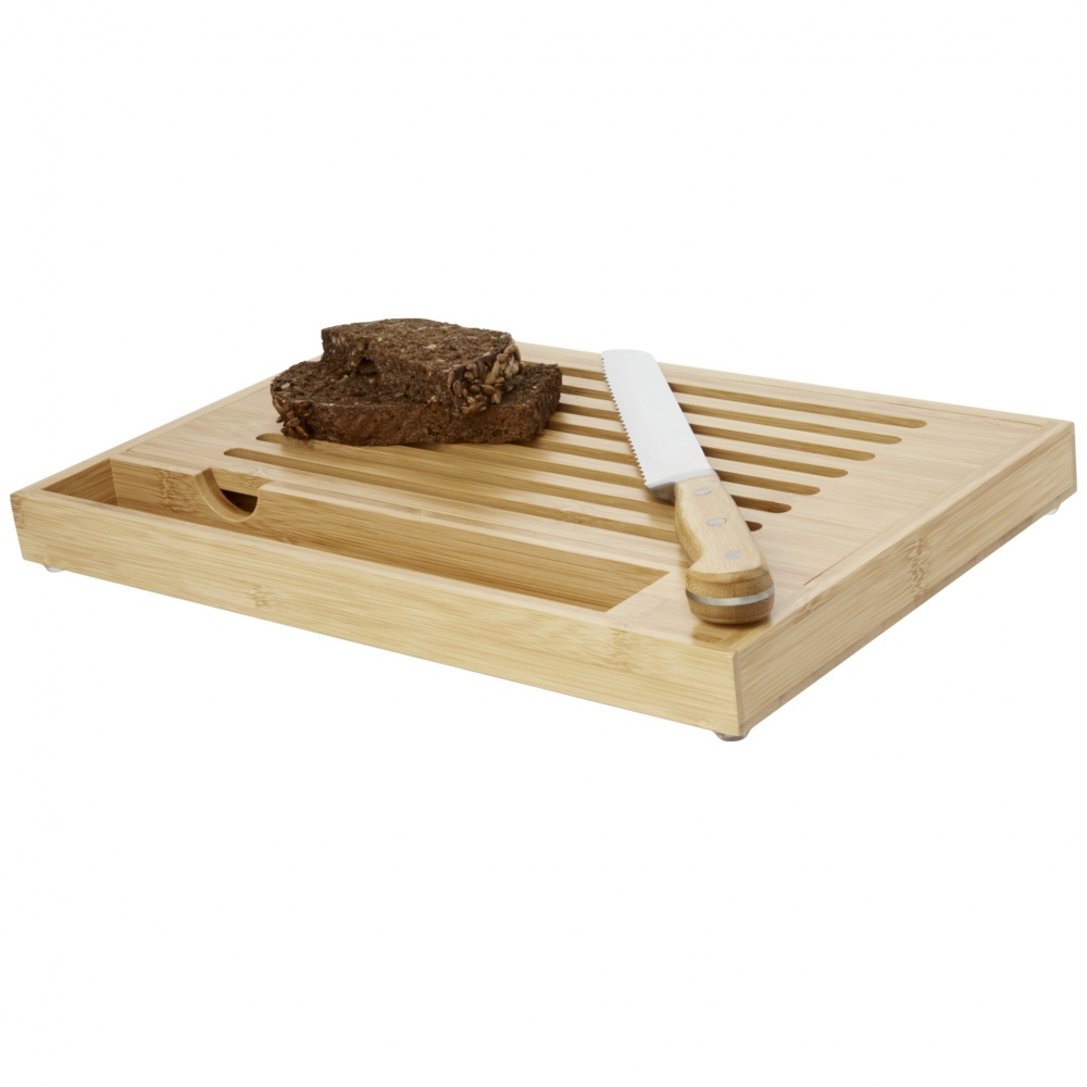 Logo trade business gift photo of: Pao bamboo cutting board with knife