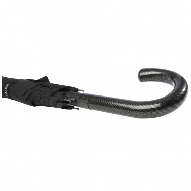 Logo trade promotional giveaway photo of: Fontana 23" auto open umbrella with carbon look and crooked handle