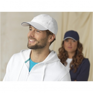 Logo trade promotional gifts image of: Morion 6 panel GRS recycled cool fit sandwich cap