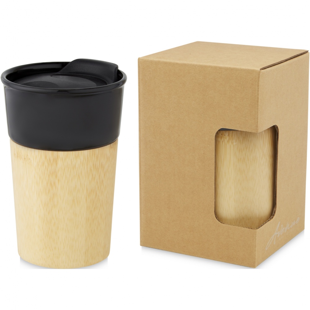 Logotrade advertising products photo of: Pereira 320 ml porcelain mug with bamboo outer wall