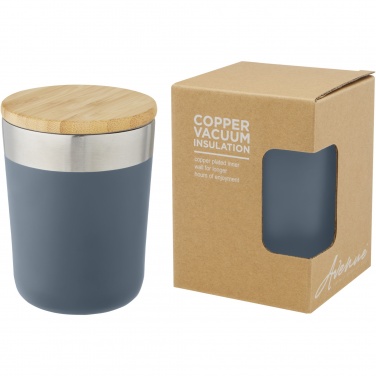 Logo trade business gifts image of: Lagan 300 ml stainless steel tumbler with bamboo lid