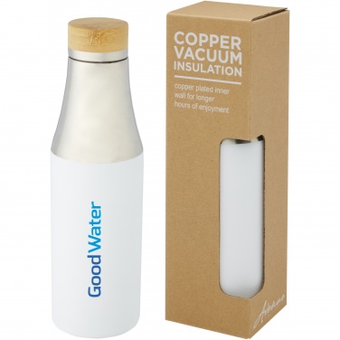 Logo trade advertising products picture of: Hulan 540 ml copper vacuum insulated stainless steel bottle with bamboo lid