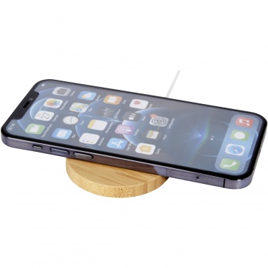 Logo trade advertising product photo of: Atra 10W bamboo magnetic wireless charging pad