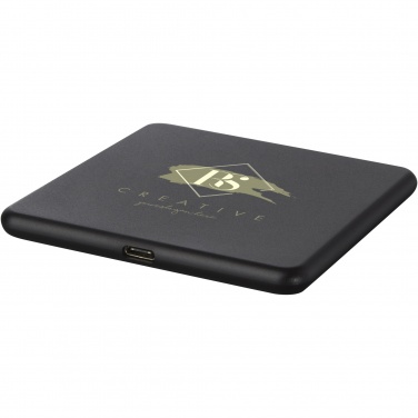 Logo trade promotional merchandise picture of: Loop 10W recycled plastic wireless charging pad