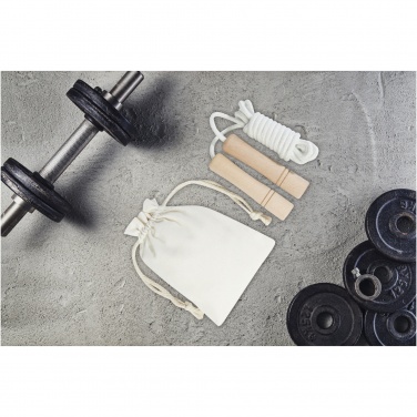 Logo trade corporate gifts image of: Denise wooden skipping rope in cotton pouch