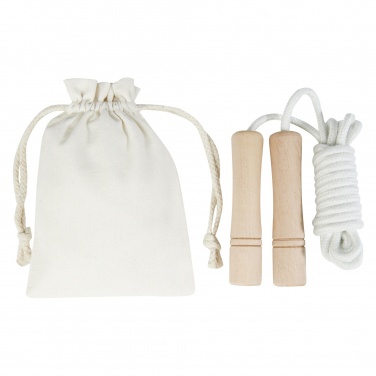 Logotrade promotional merchandise picture of: Denise wooden skipping rope in cotton pouch