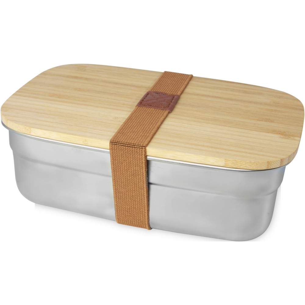 Logo trade promotional gifts image of: Tite stainless steel lunch box with bamboo lid