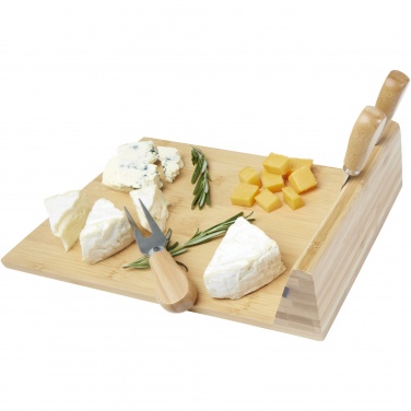 Logotrade promotional item image of: Mancheg bamboo magnetic cheese board and tools