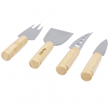 Logotrade promotional product picture of: Cheds 4-piece bamboo cheese set