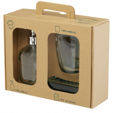 Logotrade promotional item image of: Jabony 3-piece recycled glass bathroom set