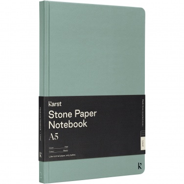 Logo trade promotional items image of: Karst® A5 stone paper hardcover notebook - lined