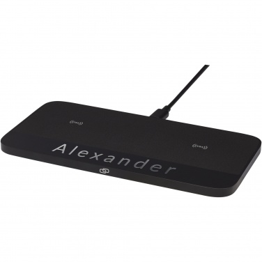Logo trade promotional items image of: Hybrid 15W premium dual wireless charging pad