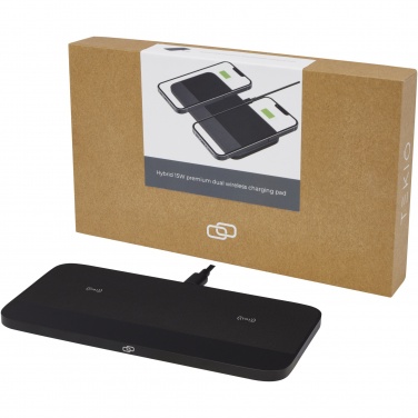 Logo trade business gifts image of: Hybrid 15W premium dual wireless charging pad