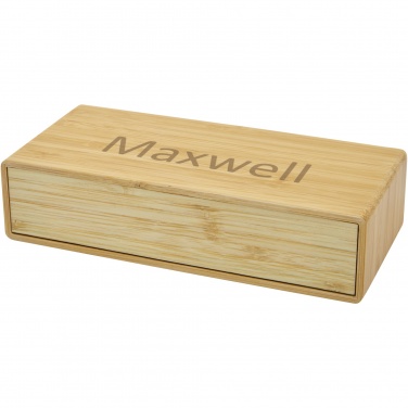 Logo trade advertising products picture of: Minata bamboo wireless charger with clock