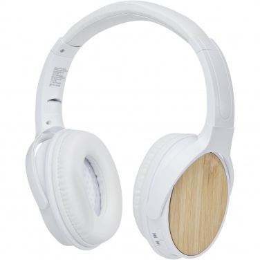 Logo trade promotional products image of: Athos bamboo Bluetooth® headphones with microphone