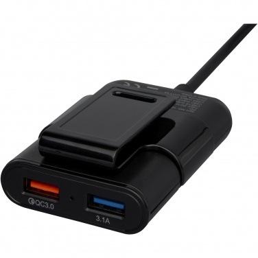 Logo trade promotional gift photo of: Pilot dual car charger with QC 3.0 dual back seat extended charger