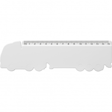 Logo trade promotional gift photo of: Tait 15 cm lorry-shaped recycled plastic ruler