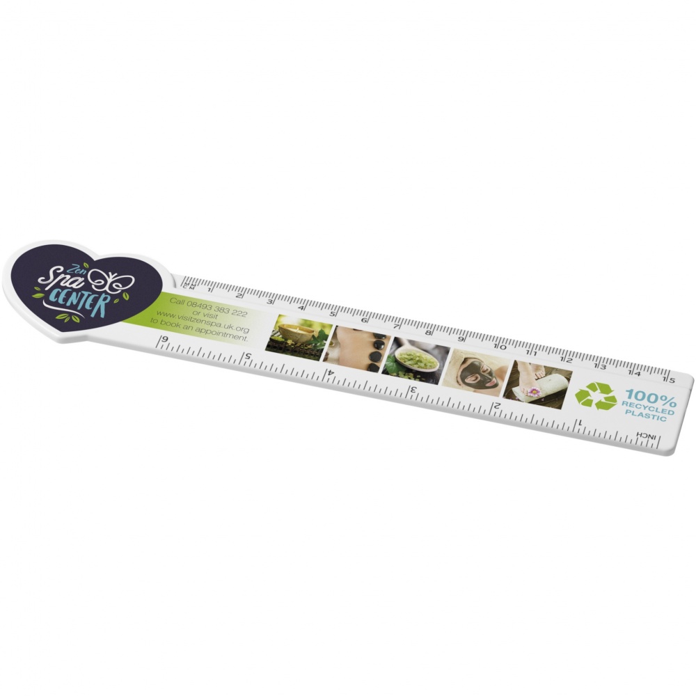 Logotrade corporate gift picture of: Tait 15 cm heart-shaped recycled plastic ruler