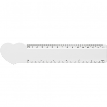 Logotrade corporate gift image of: Tait 15 cm heart-shaped recycled plastic ruler