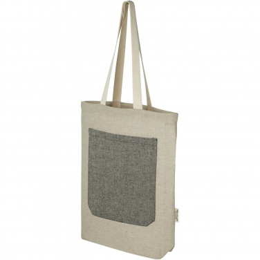 Logo trade corporate gifts picture of: Pheebs 150 g/m² recycled cotton tote bag with front pocket 9L