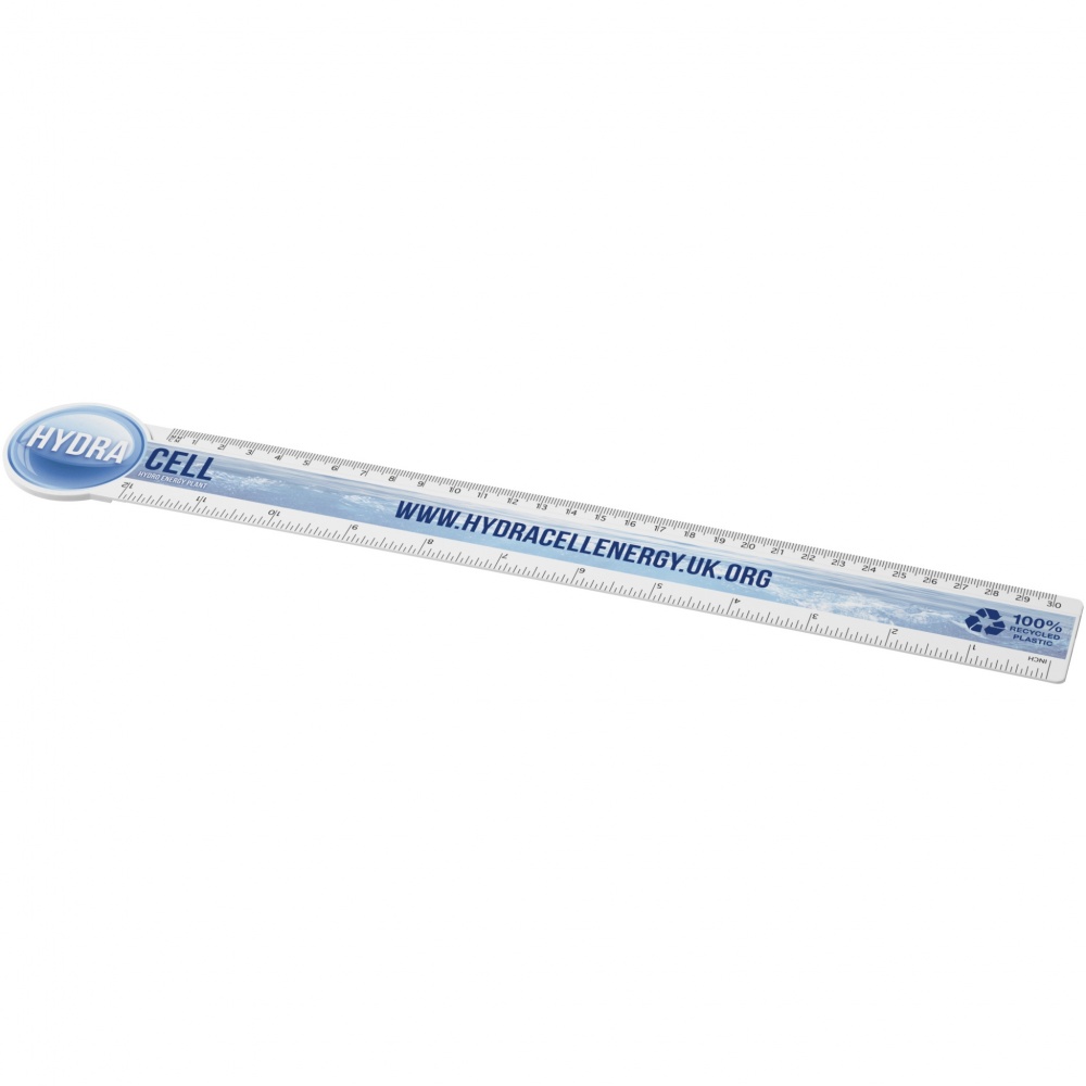 Logotrade promotional products photo of: Tait 30cm circle-shaped recycled plastic ruler