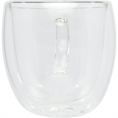 Logotrade corporate gift image of: Manti 2-piece 250 ml double-wall glass cup with bamboo coaster 