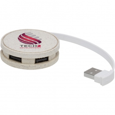 Logotrade promotional item picture of: Kenzu wheat straw USB hub