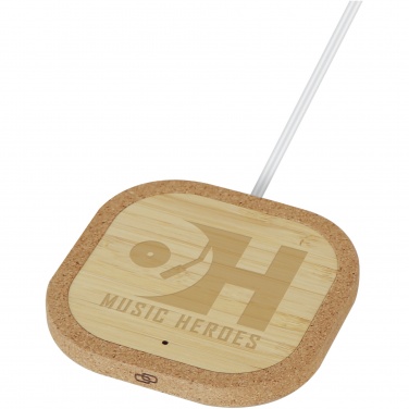 Logo trade promotional merchandise image of: Cerris 15W cork wireless charging pad