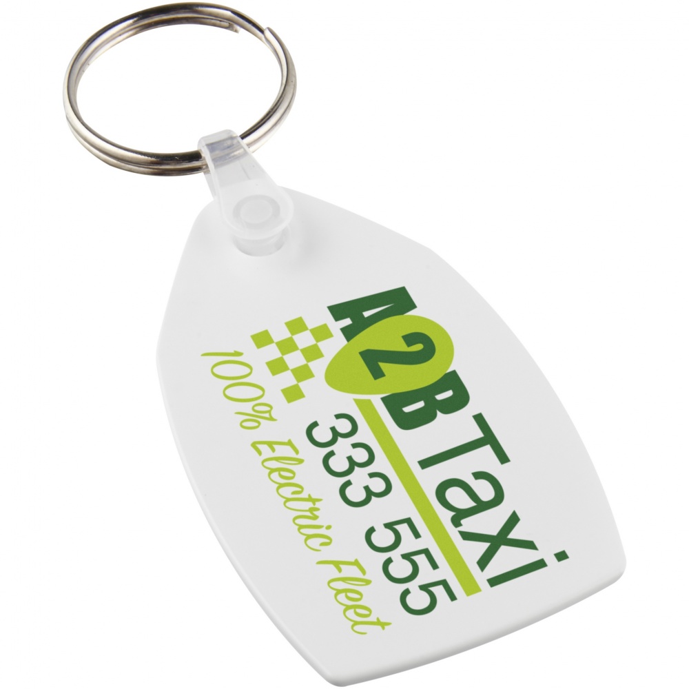 Logo trade promotional merchandise image of: Tait rectangular-shaped recycled keychain