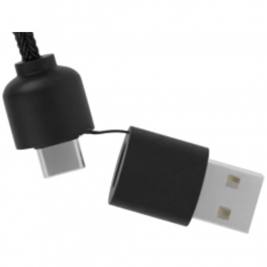 Logotrade promotional gift picture of: SCX.design C37 5-in-1 rPET light-up logo charging cable with round wooden casing