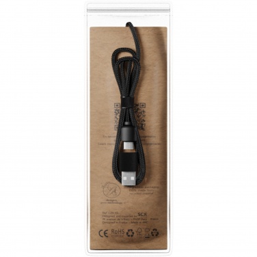 Logotrade promotional item image of: SCX.design C40 5-in-1 rPET light-up logo charging cable and 10W charging pad