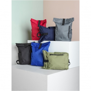 Logo trade promotional giveaway photo of: Byron 15.6" GRS RPET roll-top backpack 18L