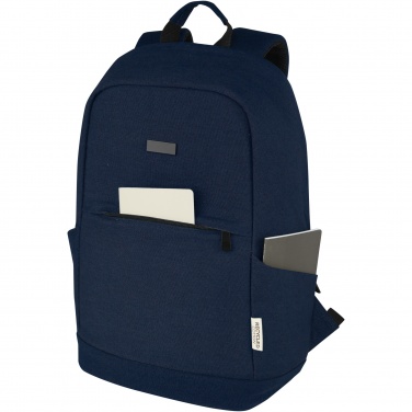 Logo trade promotional gift photo of: Joey 15.6" GRS recycled canvas anti-theft laptop backpack 18L