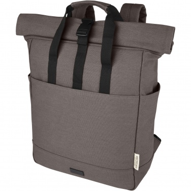 Logotrade promotional merchandise image of: Joey 15” GRS recycled canvas rolltop laptop backpack 15L