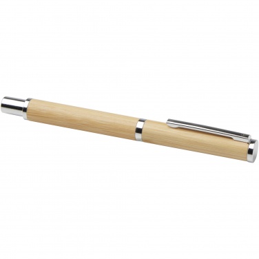 Logo trade business gift photo of: Apolys bamboo ballpoint and rollerball pen gift set 