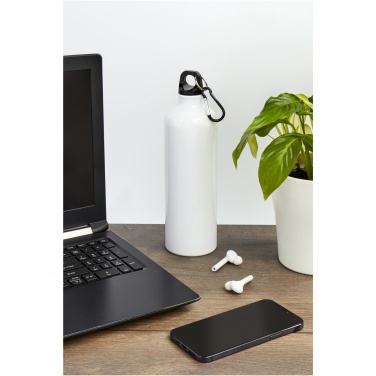 Logo trade advertising product photo of: Oregon 770 ml RCS certified recycled aluminium water bottle with carabiner