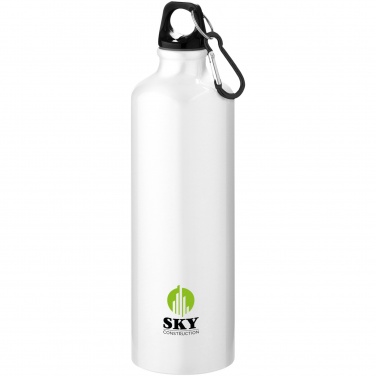 Logo trade promotional giveaway photo of: Oregon 770 ml RCS certified recycled aluminium water bottle with carabiner