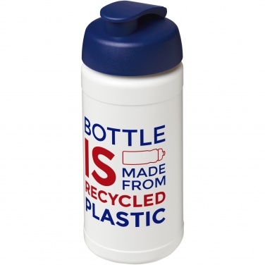 Logo trade promotional items image of: Baseline 500 ml recycled sport bottle with flip lid
