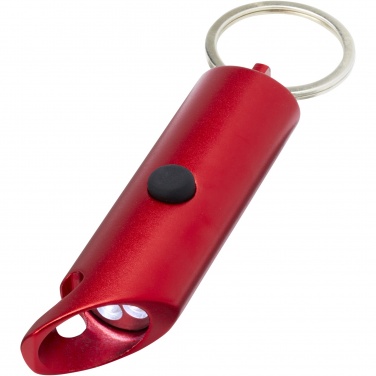 Logotrade corporate gift picture of: Flare RCS recycled aluminium IPX LED light and bottle opener with keychain
