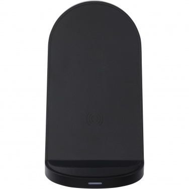 Logotrade promotional giveaway image of: Loop 15W dual coil RCS recycled plastic wireless charging stand