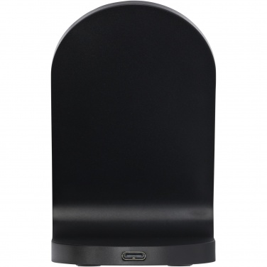 Logotrade promotional products photo of: Loop 15W dual coil RCS recycled plastic wireless charging stand