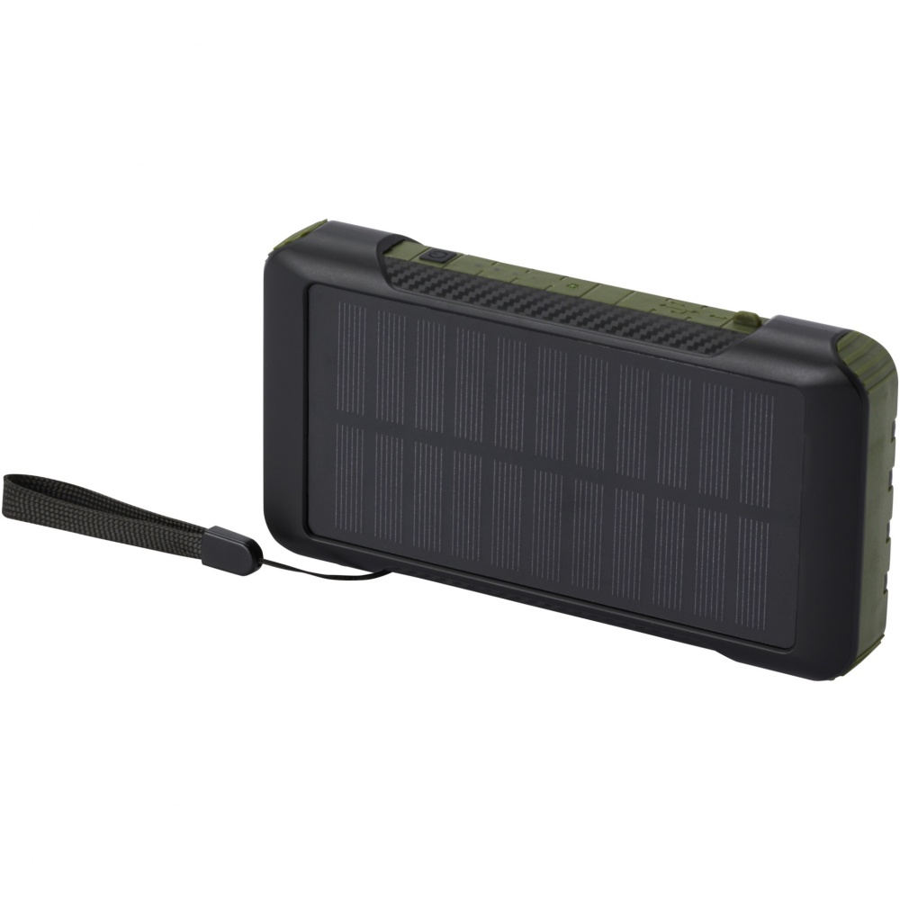Logo trade promotional merchandise image of: Soldy 10.000 mAh RCS recycled plastic solar dynamo power bank 