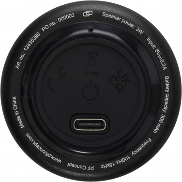 Logo trade promotional gifts image of: Rise 3W RCS recycled aluminium Bluetooth® mini speaker 