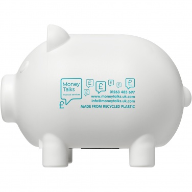 Logo trade promotional giveaways image of: Oink recycled plastic piggy bank