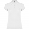 Star short sleeve women's polo, White