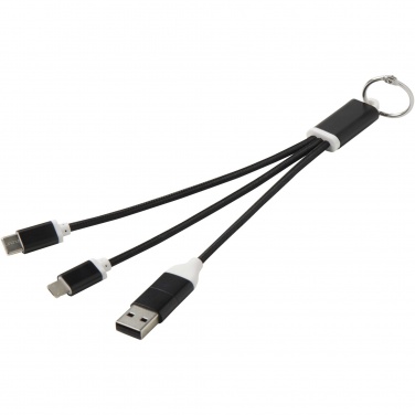 Logotrade promotional giveaways photo of: Metal 4-in-1 recycled aluminium charging cable with keychain